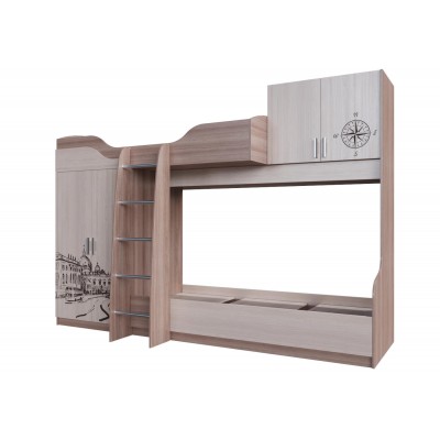Кровать SV-Мебель Город (80х200) двухъярусная
