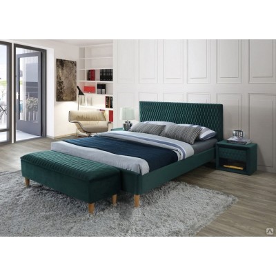 Кровать Signal Azurro Velvet BLUVEL 78 зеленый/дуб 140